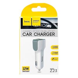  Адаптер Автомобильный Hoco Z23 2USB/5V/2.4A (white) 
