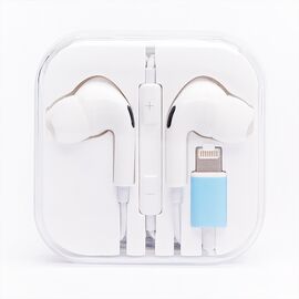  Проводные наушники с микрофоном внутриканальные - APods Pro проводные, Lightning, (white) 