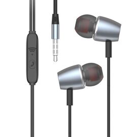  Проводные наушники с микрофоном внутриканальные SKYDOLPHIN SR24, 3.5 Jack (grey) (206549) 