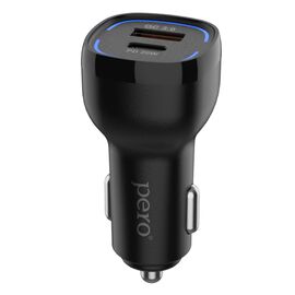  AЗУ PERO AC05 USB-A QC3.0 + USB-C PD, 38W, черное 
