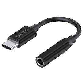  Адаптер PERO AD09 USB-C TO MINI JACK 3.5MM, черный 