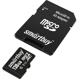  MicroSD  128GB  Smart Buy Class10 UHS-I + SD адаптер 
