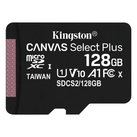  MicroSD  128GB  Kingston Class 10 Canvas Select Plus A1 (100 Mb/s) без адаптера 