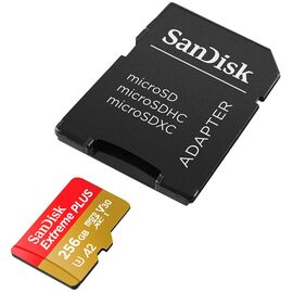  MicroSDXC  256GB  SanDisk Class 10 Extreme Plus A2 V30 UHS-I U3 (170 Mb/s) +SD адаптер 