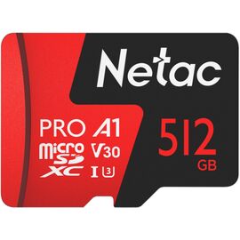  MicroSDXC  512GB  Netac  P500  Extreme Pro  Class 10 UHS-I A1 V30 (100 Mb/s) без адаптера 