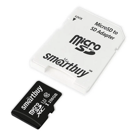  MicroSDXC  256GB  Smart Buy Class 10 Advanced U3 V30 A1 UHS-I (90/55 Mb/s) + SD адаптер 