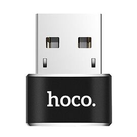  Переходник USB - Type-C Hoco UA6 USB to Type-C converter (black) (102244) 