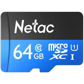  MicroSD  64GB  Netac  P500  Standard  Class 10  UHS-I (90 Mb/s) + SD адаптер 