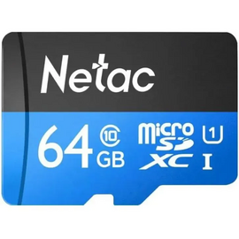  MicroSD  64GB  Netac  P500  Standard  Class 10  UHS-I (90 Mb/s) без адаптера 