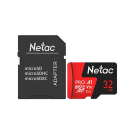  MicroSD  32GB  Netac  P500  Extreme Pro  Class 10 UHS-I A1 V10 (100 Mb/s) + SD адаптер 