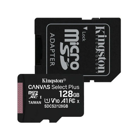  MicroSD  128GB  Kingston Class 10 Canvas Select Plus A1 (100 Mb/s) + SD адаптер 