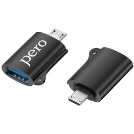  Адаптер PERO AD02 OTG MICRO USB TO USB 2.0, черный 