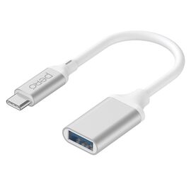  Адаптер PERO AD15 OTG TYPE-C TO USB 3.0, белый 