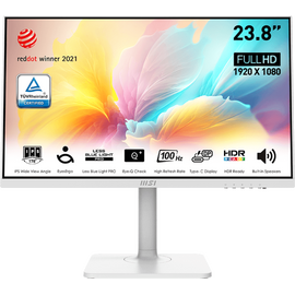  Монитор MSI Modern MD2412PW 23,8", FHD 1920x1080, 16:9, IPS, 100 Гц, 300 кд/м2, 1 мс, GTG 4 мс Pivot (9S6-3PA59H-096) белый 