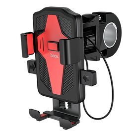  Аксессуары для велосипеда и самоката Hoco CA73 зажим на руль (black/red) (215832) 