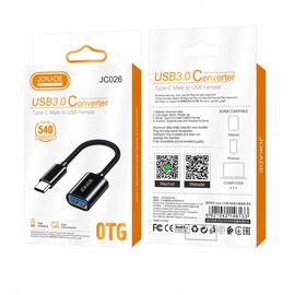  OTG переходник TYPE-C на USB 3.0 18W JOKADE JC026 black 