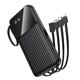  Аккумулятор внешний резервный BOROFONE BJ76 Smart power bank with 4 cables(10000mAh) (черный) 