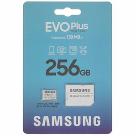  Карта памяти Samsung Evo Plus (MB-MC256SA/KR) microSDXC 256GB UHS-1 U3 A2 V30 с адаптером 2024 