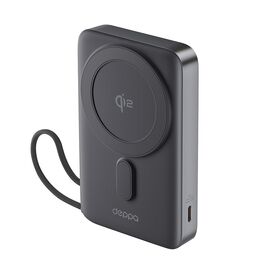  Внешний АКБ NRG MageSafe QI2 10000 мА-ч, 15Вт QI, серый, Deppa 