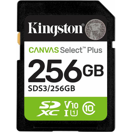  Карта памяти Kingston Canvas Select Plus SDS3/256GB SDXC 256GB V10 w/o adapter 