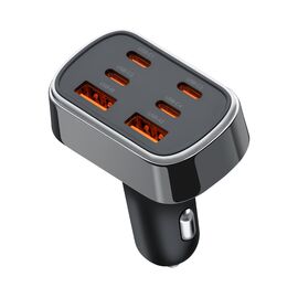  АЗУ  2xUSB-A + 4xUSB-C, PD, QC 3.0, 105Вт, металл, чёрный, Deppa 
