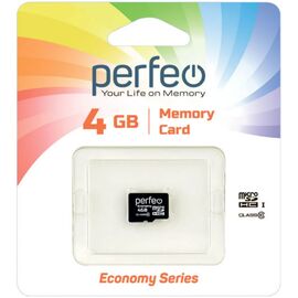  Карта памяти Perfeo microSD 4GB High-Capacity (Class 10) без адаптера (серия экономи), (Арт. PF4GMCSH10ES) 