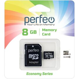  Карта памяти Perfeo microSD 8GB High-Capacity (Class 10) (серия экономи), (Арт. PF8GMCSH10AES) 