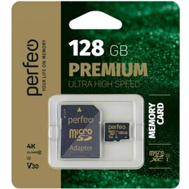 Карта памяти Perfeo microSDXC 128GB High-Capacity (Class 10) UHS-3 V30, (Арт. PF128GMCSX10V30A) 