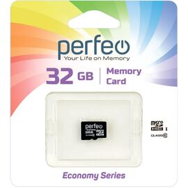  Карта памяти Perfeo microSD 32GB High-Capacity (Class 10) без адаптера (серия экономи), (Арт. PF32GMCSH10ES) 