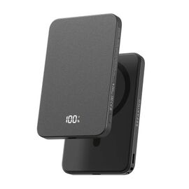  Внешний аккумулятор Breaking Slim, USB-C, 5 000 mAh, 3.0A, 20W, Mag•Safe, PD, LED (Черный) 