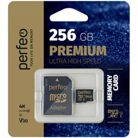  Карта памяти Perfeo microSDXC 256GB High-Capacity (Class 10) UHS-3 V30, (Арт. PF256GMCSX10V30A) 