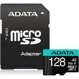  Карта памяти A-DATA UD128GUI3V30A2SP-RA1 128GB microSDXC Class 10 UHS-I U3 V30 A2 160/140 MB/s (SD адаптер) 