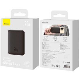  Powerbank Baseus Magnetic Mini  Wireless PPCX070001, 10000 мАч, 1 Type-C, 20W, БЗУ, пластик, черный 