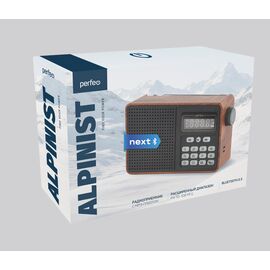  Радиоприемник Bluetooth  цифровой  Perfeo ALPINIST Next FM+ 70-108МГц/ MP3/ Bluetooth 5.3/ 18650/ Коричневый, (Арт. PF_D0574) 