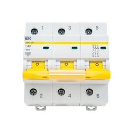  Выключатель автоматический IEK ВА47-100 (MVA40-3-040-C) 3Р 40А 10 кА х-ка С 