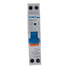  Дифференциальный автоматический выключатель CHINT NB2LE (689002) 1P+N 16A 30mA 1модуль х-ка С электронный тип AС 6kA 