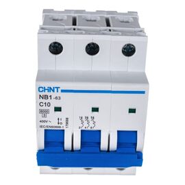  Выключатель автоматический CHINT 179698 модульный 3п C 10А 6кА NB1-63 (R) 