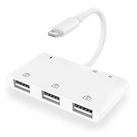  Переходник iNeez 912420 Lightning to USB 3 Reader HUB + TF/SD for iPhone/iPad White 
