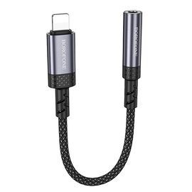  Переходник Jack 3.5 (м) - Lightning (п) Borofone BV24 Graceful (metal grey) (240963) 