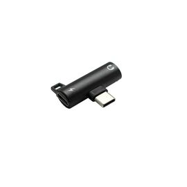  Адаптер Type-C(M) на Jack 3.5мм(F) Type-C(F) чёрный, блистер 