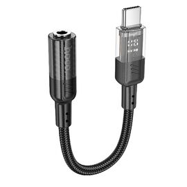  Переходник Jack 3.5 (м) - Type-C (п) Hoco LS37 Spirit 10см (black) (225361) 