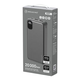  Внешний аккумулятор Breaking P217, 2USB-A + USB-C, 20 000 mAh, 3.0A, 22.5W, PD, LED (Графит) 