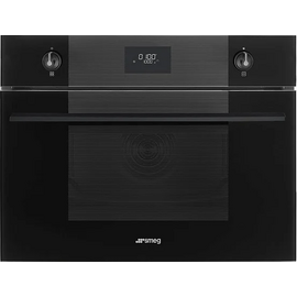 Встраиваемая микроволновая печь SMEG SO4101M0B3 45 см, Linea, микроволны + гриль, 4 функции, LCD дисплей, поворотные переключатели, таймер, отсрочка 