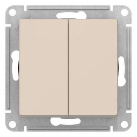  Выключатель Systeme electric AtlasDesign ATN000273 2-клавишный переключатель, перекрестный, 2 x сх. 7, 10АХ, механизм, бежевый 