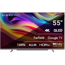  55" Телевизор Digma Pro QLED 55L черный QLED 3840x2160, 4K Ultra HD, 120 Гц, Wi-Fi, Smart TV, Google TV 