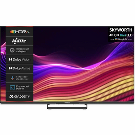  75" Телевизор Skyworth 75X87G черный 3840x2160, 4K Ultra HD, 144 Гц, Wi-Fi, Smart TV, Google TV 