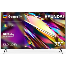  75" Телевизор Hyundai H-LED75BU7011 черный 3840x2160, 4K Ultra HD, 60 Гц, Wi-Fi, SMART TV, Google TV 