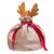  Подарочная упаковка - новогодний мешок с рожками New Year (13x15cm) (beige/brown) (211714) 
