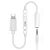  Переходник  MH020-B, Lightning - Jack 3.5, 14 см, белый, контроллер с микрофоном 