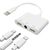  Переходник  MH035, Lightning - Jack 3.5/Dual Lightning, 10 см, белый 